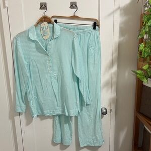 Addison Meadow Pure Cotton Womens Small Pajama Set Drawstring, Lightweight